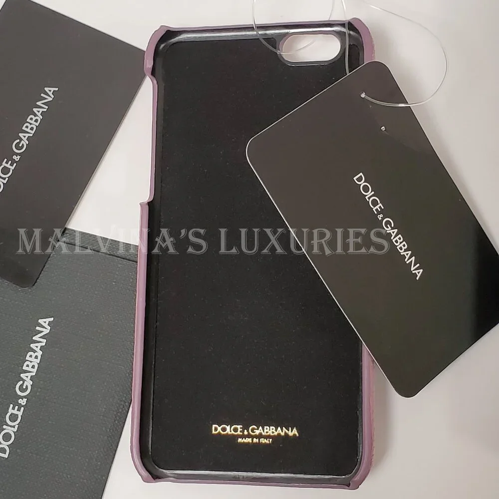 DOLCE & GABBANA PHONE CASE iPHONE COVER CRYSTAL EMBELLISHED LEATHER $650